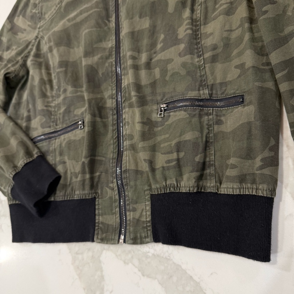 Sanctuary Military Style Camo Bomber Full Zip Jacket Women’s Medium Army Green - Picture 4 of 8